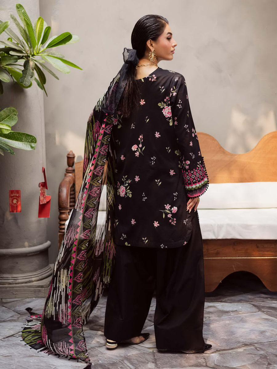 NUREH Signature Prints Unstitched Printed Lawn 3Pc Suit SP-162