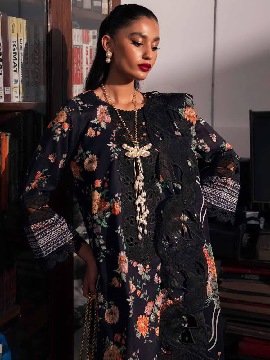 Nureh Glam Girl Embroidered Lawn Unstitched 3Pc Suit GL-18