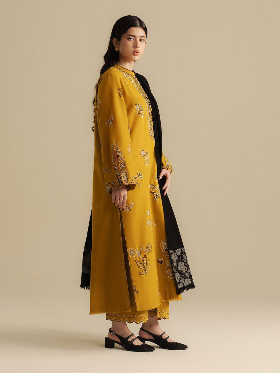 Coco by Zara Shahjahan Winter Unstitched Khaddar 3Pc Suit D-05A DAWN