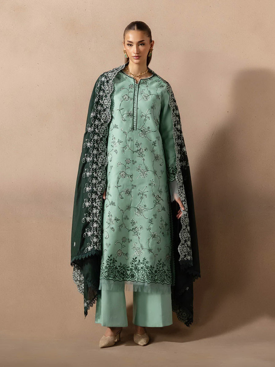 RajBari Sareen Premium Embroidered Viscose Unstitched 3Pc Suit D-11