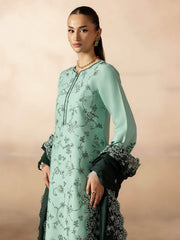 RajBari Sareen Premium Embroidered Viscose Unstitched 3Pc Suit D-11
