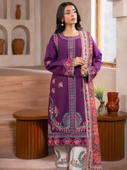 RajBari Parisa Premium Embroidered Lawn Unstitched 3Pc Suit D-13