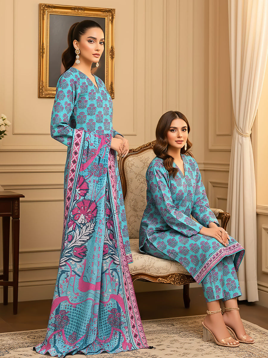 Ittehad X Bin Ameer Premium Karandi Unstitched Printed 3Pc Suit D-05