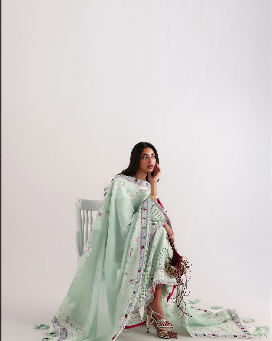 Suffuse by Sana Yasir Eid Lawn Unstitched Embroidered 3Pc Suit - SEROLI