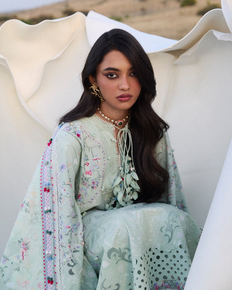 Suffuse by Sana Yasir Eid Lawn Unstitched Embroidered 3Pc Suit - SEROLI