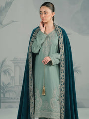 Zeenia Winter Pearls Embroidered Chamki Fabric Unstitched 3Pc Suit D-05