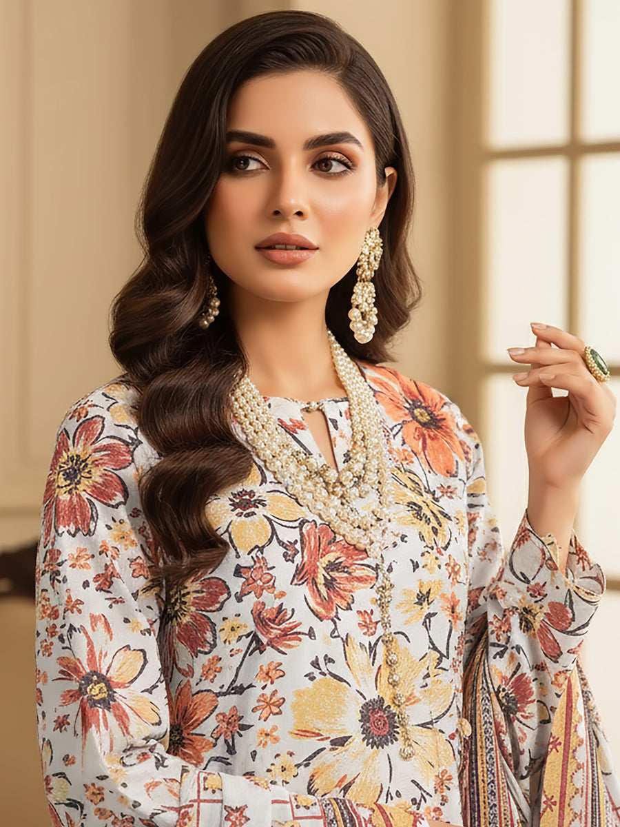 Ittehad X Bin Ameer Premium Karandi Unstitched Printed 3Pc Suit D-06