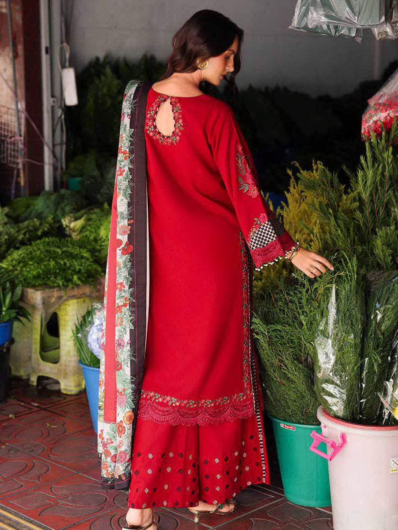 Charizma Poshima Embroidered Leather Unstitched 3Pc Suit PSW5-08