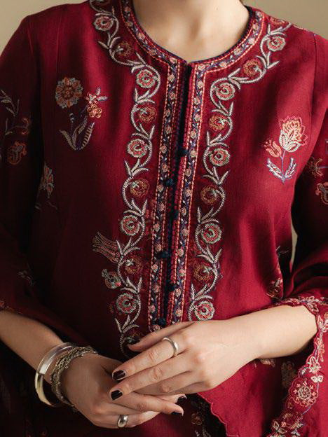 Coco by Zara Shahjahan Winter Unstitched Khaddar 3Pc Suit D-05B DAWN