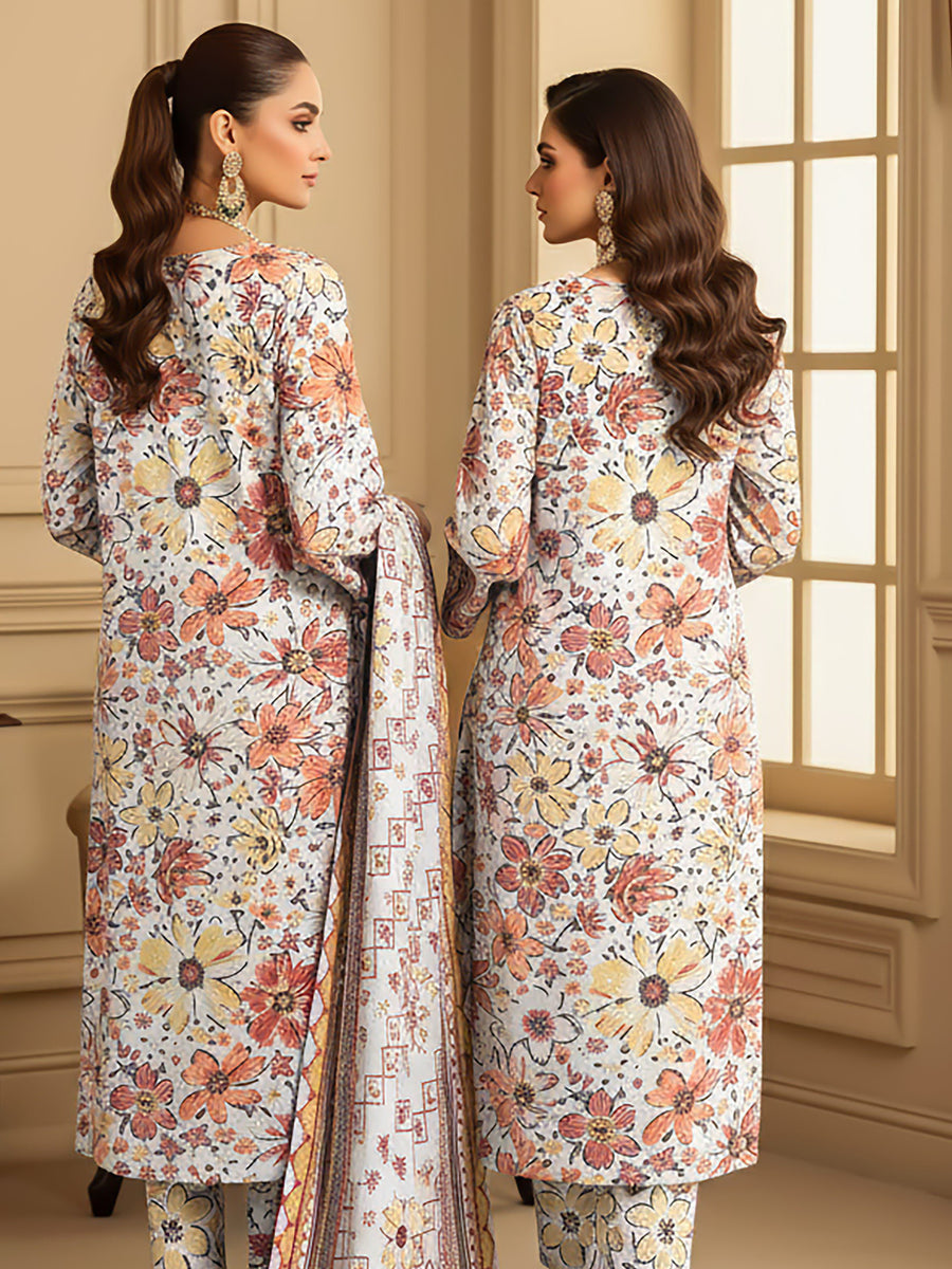 Ittehad X Bin Ameer Premium Karandi Unstitched Printed 3Pc Suit D-06