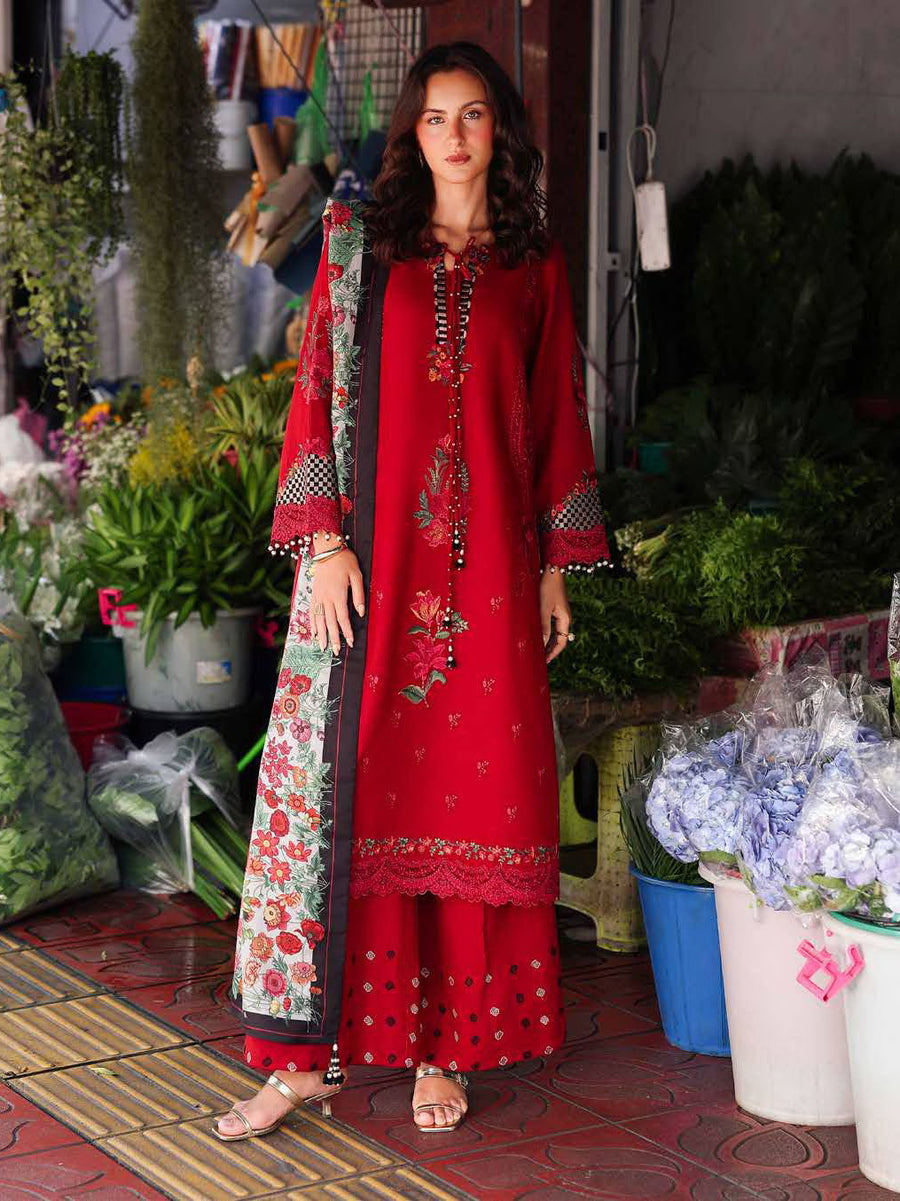 Charizma Poshima Embroidered Leather Unstitched 3Pc Suit PSW5-08