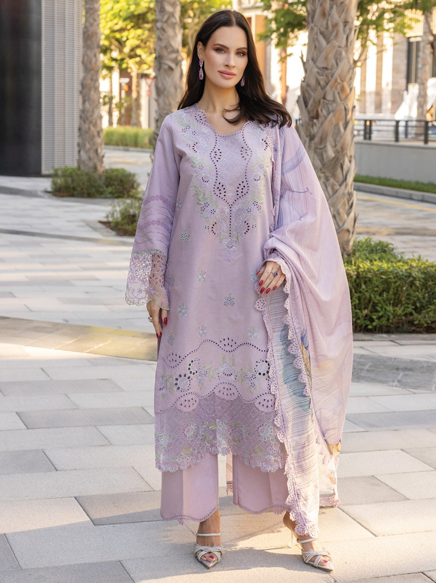 Rang Rasiya Carnation Embroidered Lawn Unstitched 3Pc Suit D-12 AMELIA