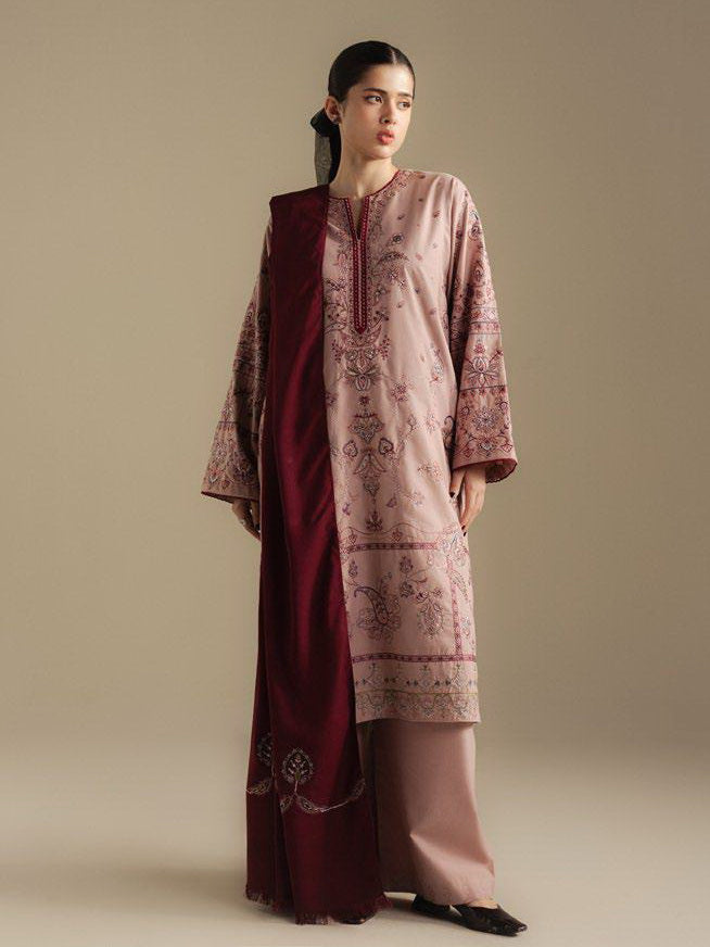 Coco by Zara Shahjahan Winter Unstitched Karandi 3Pc Suit D-06A BLOOM