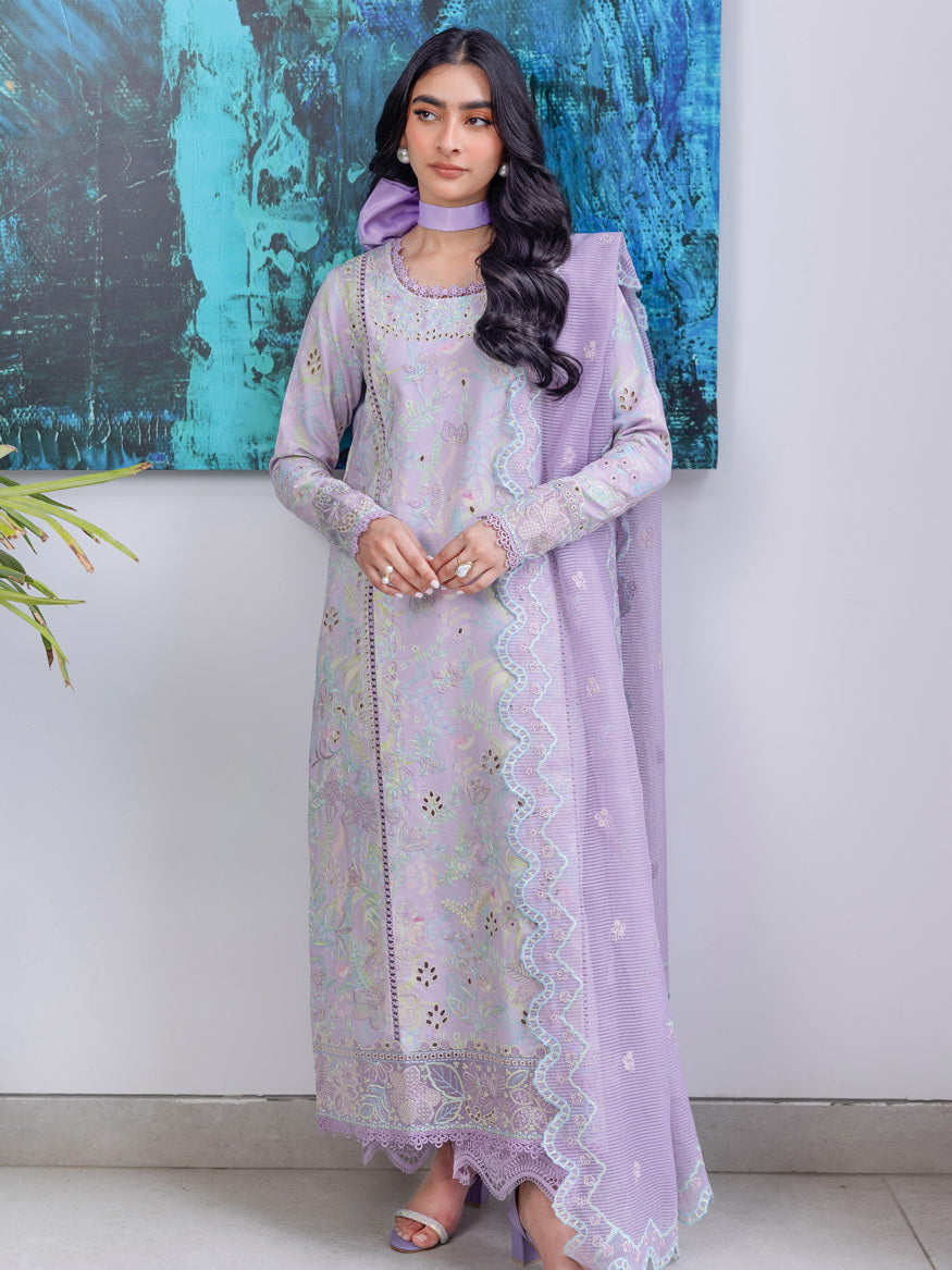 Rang Rasiya Carnation Embroidered Lawn Unstitched 3Pc Suit D-11 LILY