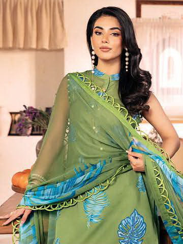 Maria.B M.Basics Embroidered Lawn Unstitched 3Pc Suit MB-CUS25-906A