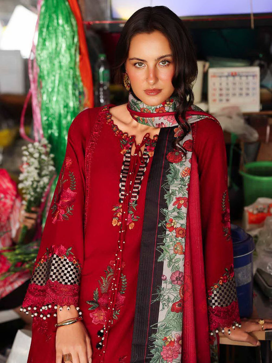 Charizma Poshima Embroidered Leather Unstitched 3Pc Suit PSW5-08