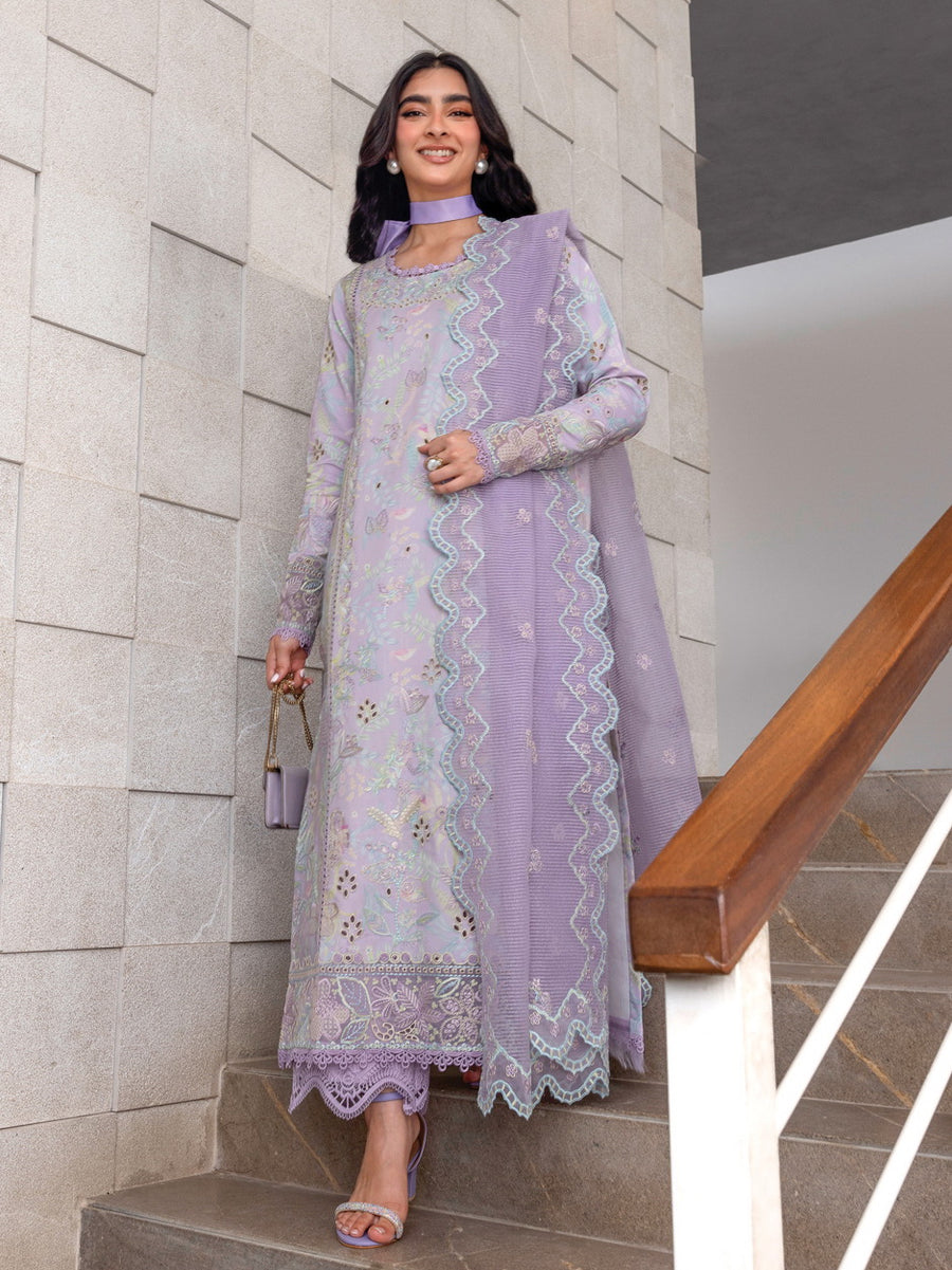 Rang Rasiya Carnation Embroidered Lawn Unstitched 3Pc Suit D-11 LILY
