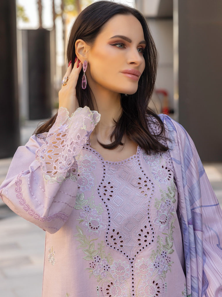 Rang Rasiya Carnation Embroidered Lawn Unstitched 3Pc Suit D-12 AMELIA