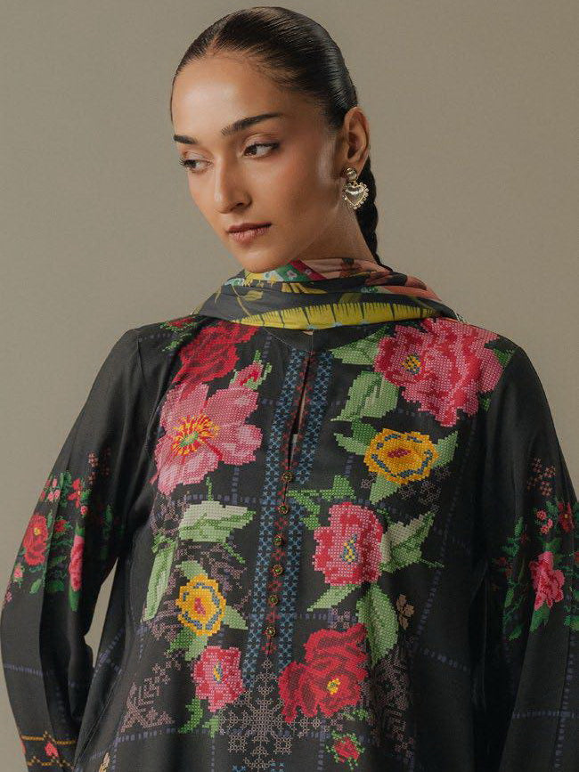 Coco by Zara Shahjahan Prints Vol-05 Unstitched Linen 3Pc Suit D-05A Olive Hour