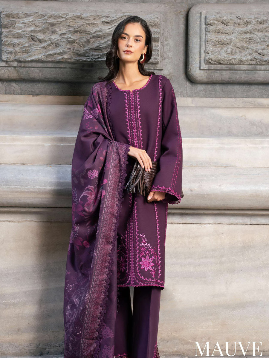 Meet Me In Istanbul by Rang Rasiya Unstitched Linen 3Pc Suit - MAUVE