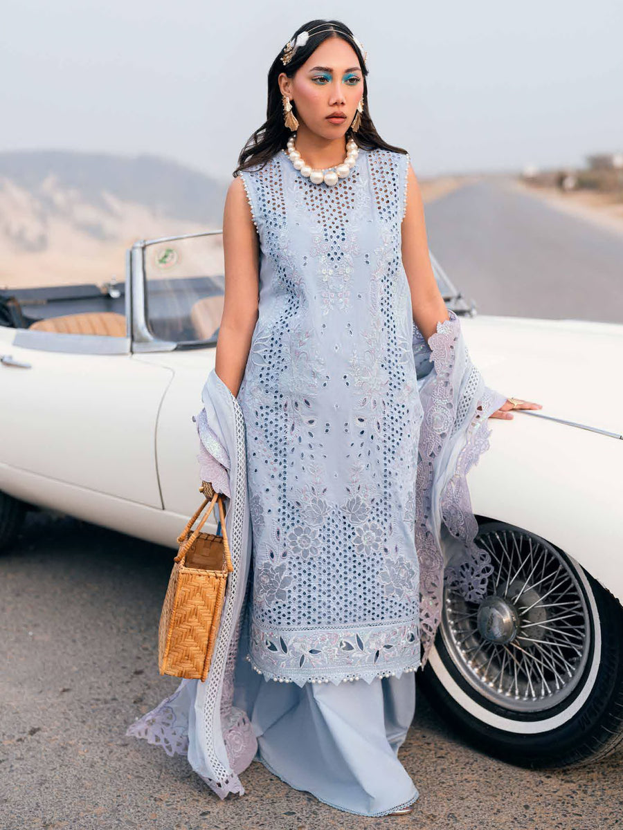 NUREH Khuwab Embroidered Swiss Lawn Unstitched 3 Piece Suit NE-150