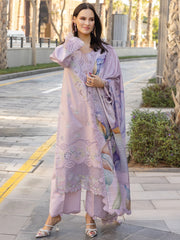 Rang Rasiya Carnation Embroidered Lawn Unstitched 3Pc Suit D-12 AMELIA