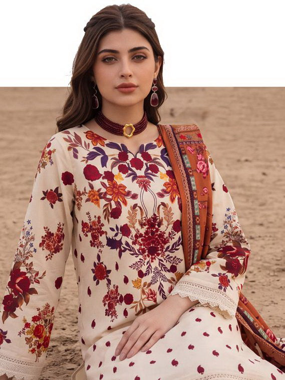 Al Zohaib Colors Printed Linen Unstitched 3Pc Suit D-04