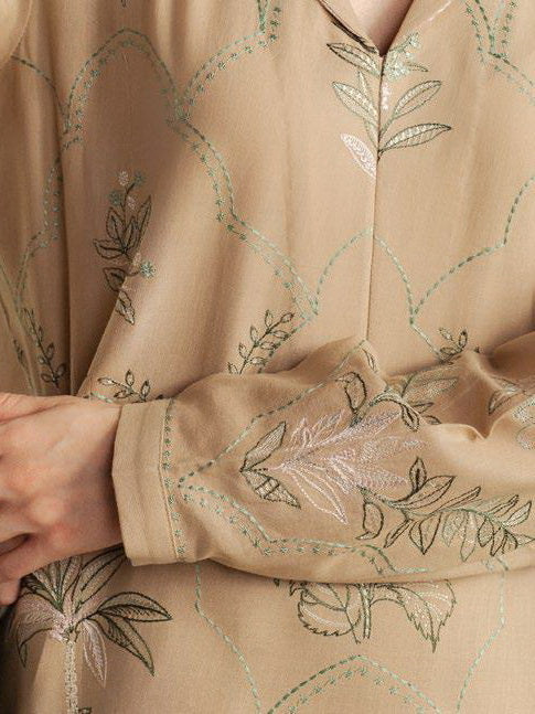 Coco by Zara Shahjahan Winter Unstitched Khaddar 3Pc Suit D-01A AMBER