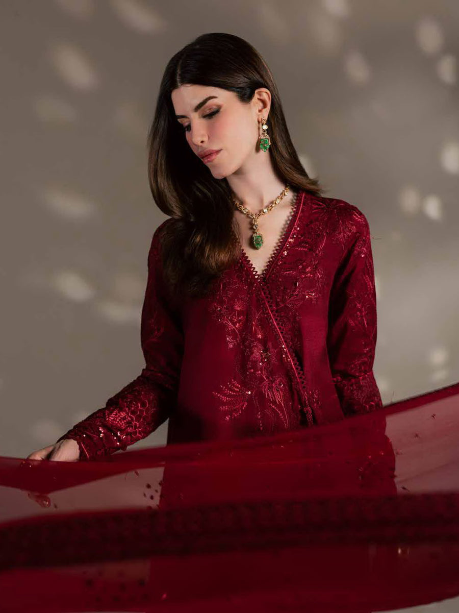 Nureh The Silk Embroidered Premium Silk Unstitched 3Pc Suit S-32