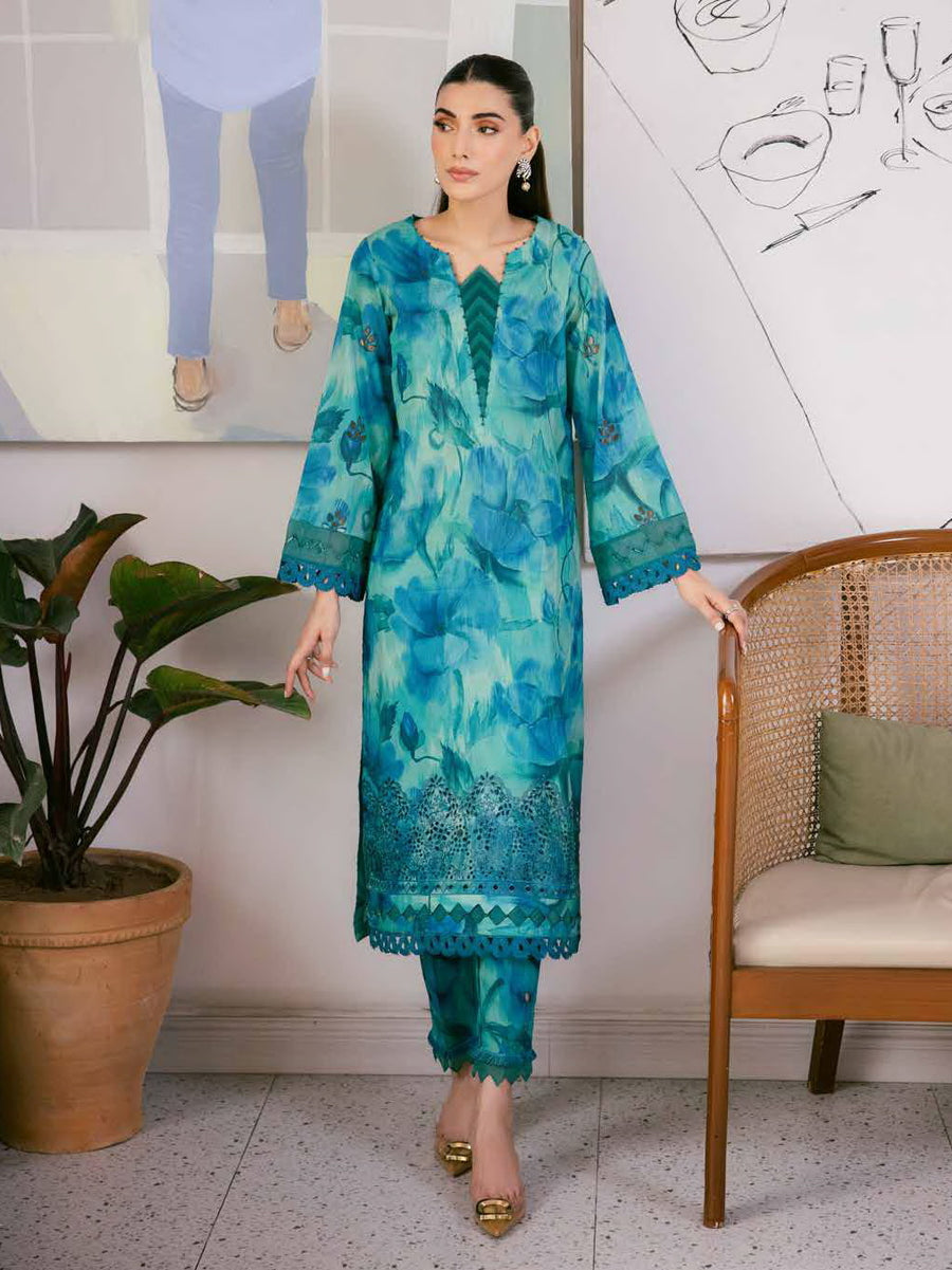 NUREH Ballerina Embroidered Chikankari Lawn Unstitched 2Pc Suit NU2-148