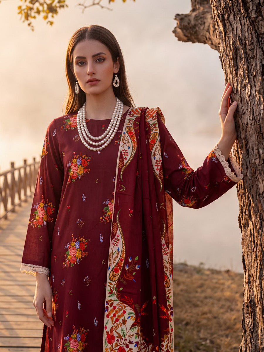 Al Zohaib Colors Printed Linen Unstitched 3Pc Suit D-05