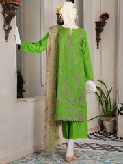 Noir by Humdum Embroidered Slub Linen Unstitched 3Pc Suit D-08