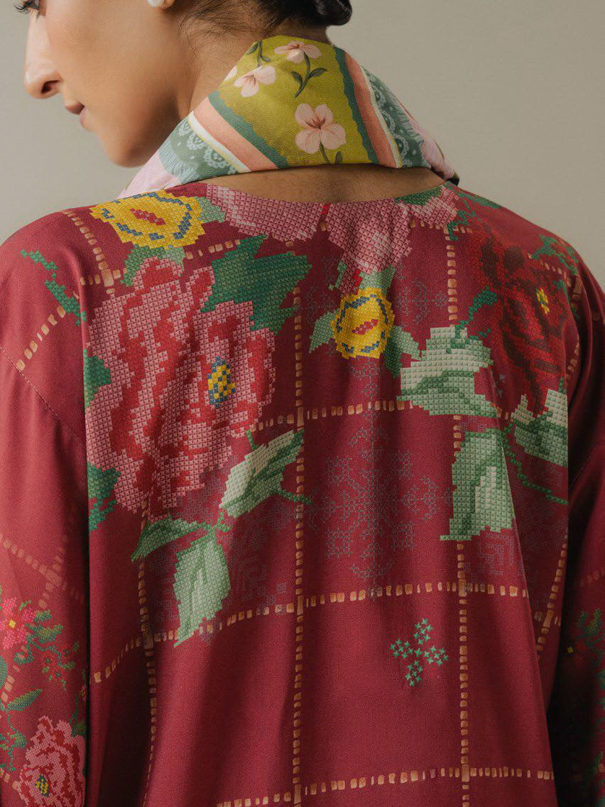 Coco by Zara Shahjahan Prints Vol-05 Unstitched Linen 3Pc Suit D-05B Olive Hour