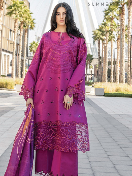 Rang Rasiya Carnation Embroidered Lawn Unstitched 3Pc Suit D-10 MAHRA