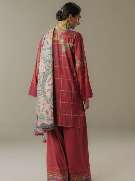 Coco by Zara Shahjahan Prints Vol-05 Unstitched Linen 3Pc Suit D-05B Olive Hour