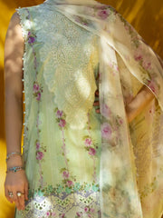 Elaf Premium Signature Embroidered Lawn Unstitched 3Pc Suit EST-01A ARIA