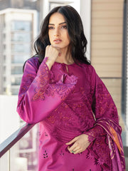 Rang Rasiya Carnation Embroidered Lawn Unstitched 3Pc Suit D-10 MAHRA
