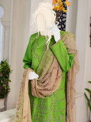 Noir by Humdum Embroidered Slub Linen Unstitched 3Pc Suit D-08