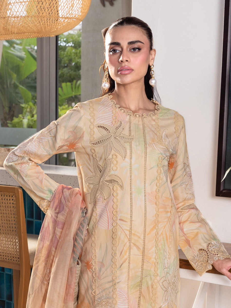 Rang Rasiya Carnation Embroidered Lawn Unstitched 3Pc Suit D-01 EZRA