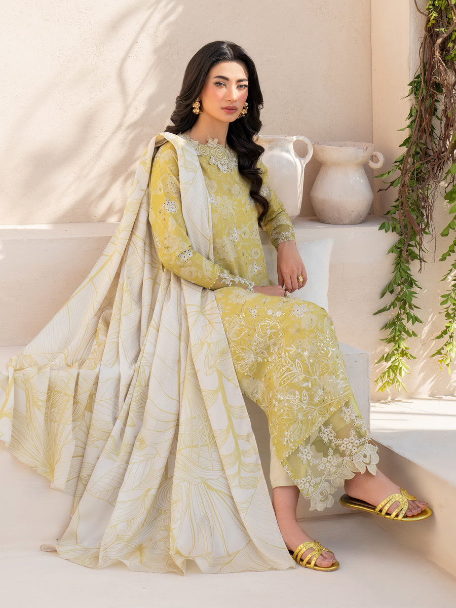 Iznik Eid Festive Embroidered Luxury Lawn Unstitched 3Pc Suit EFL-08