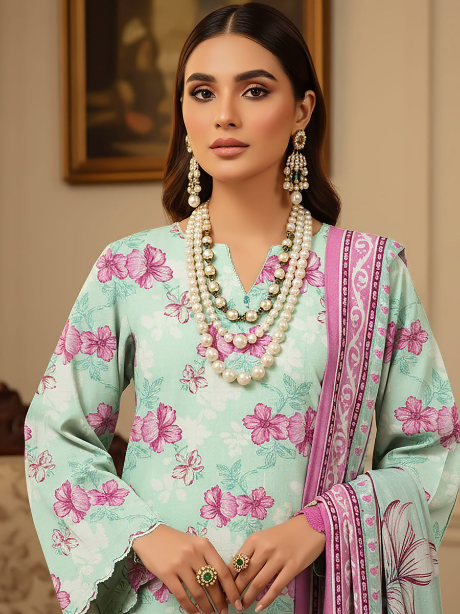 Ittehad X Bin Ameer Premium Karandi Unstitched Printed 3Pc Suit D-08