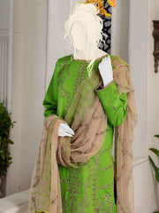Noir by Humdum Embroidered Slub Linen Unstitched 3Pc Suit D-08