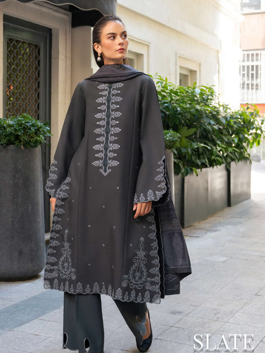 Meet Me In Istanbul by Rang Rasiya Unstitched Linen 3Pc Suit - SLATE