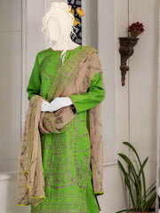 Noir by Humdum Embroidered Slub Linen Unstitched 3Pc Suit D-08