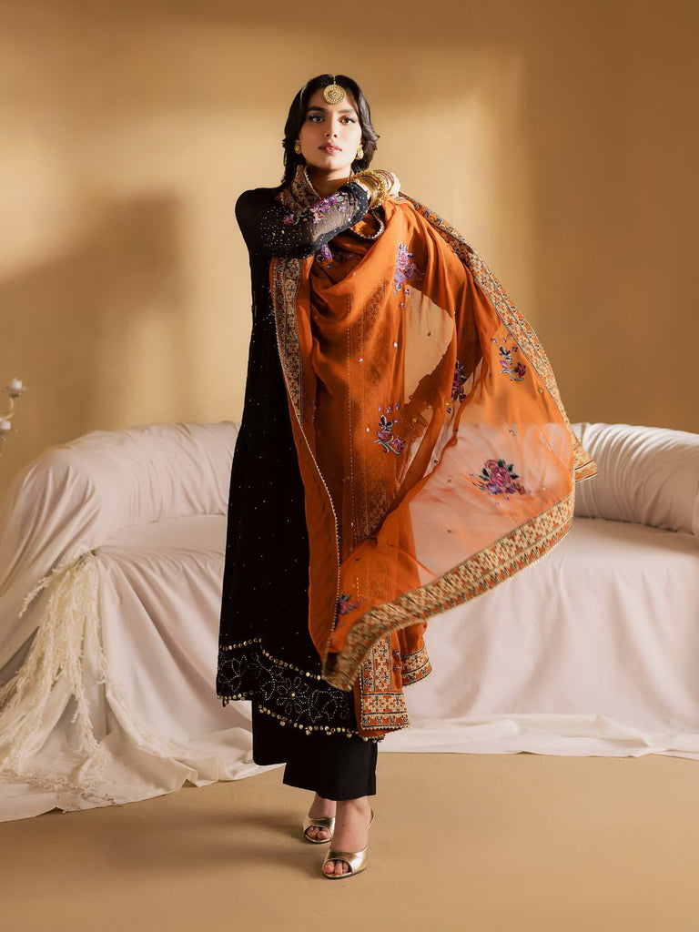 Mukeshkari By Nureh Embroidered Chiffon Suit Unstitched 4 Piece NU24MK MK-05 - Formal Collection