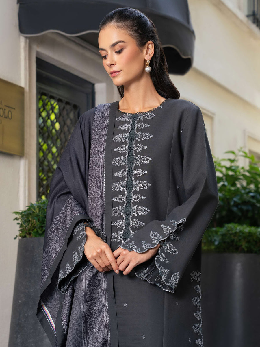 Meet Me In Istanbul by Rang Rasiya Unstitched Linen 3Pc Suit - SLATE
