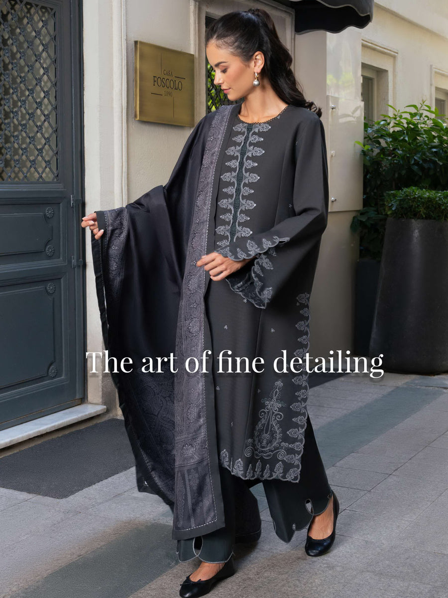 Meet Me In Istanbul by Rang Rasiya Unstitched Linen 3Pc Suit - SLATE