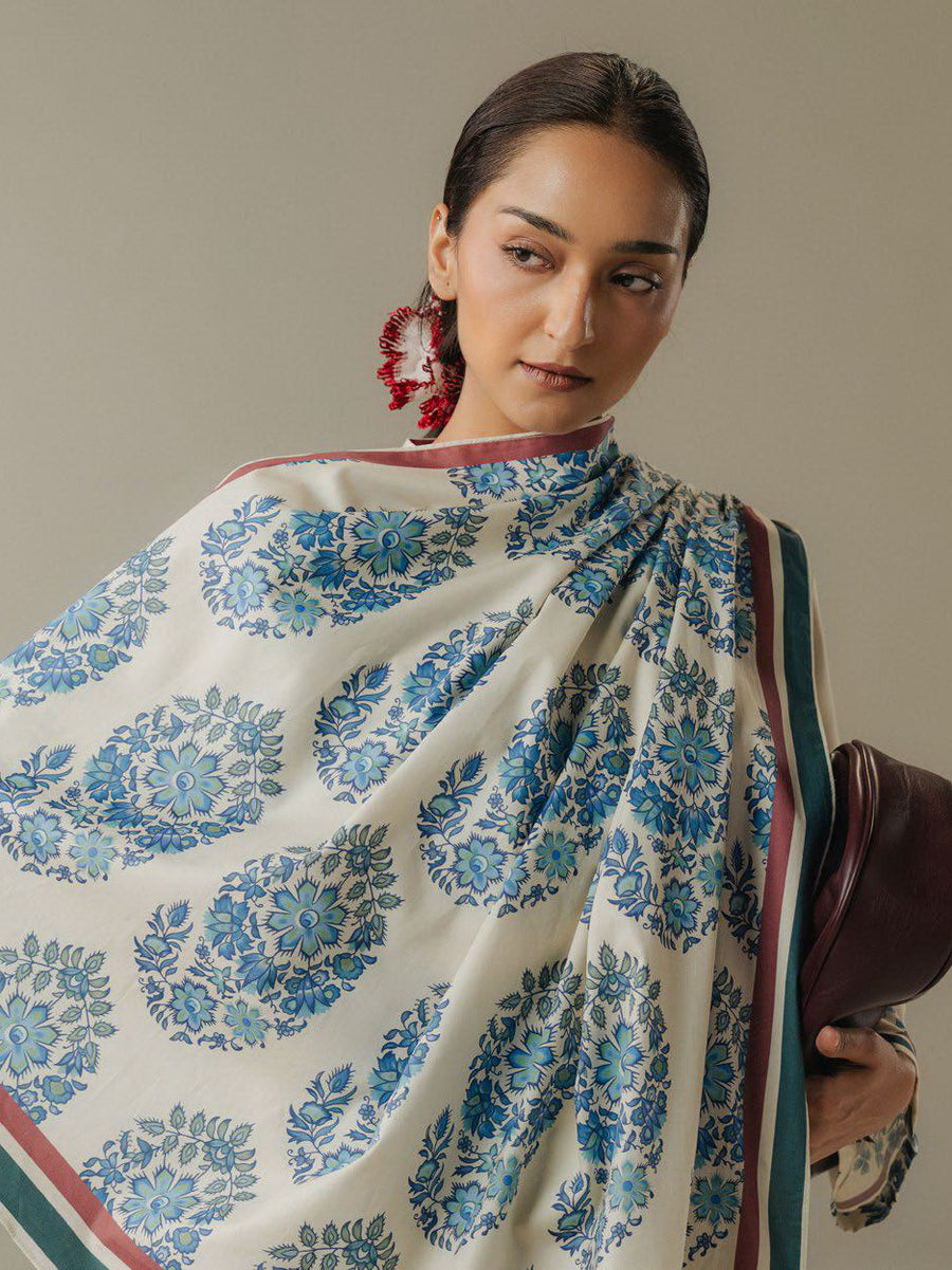 Coco by Zara Shahjahan Prints Vol-05 Unstitched Linen 3Pc Suit D-06A Hushed Ember