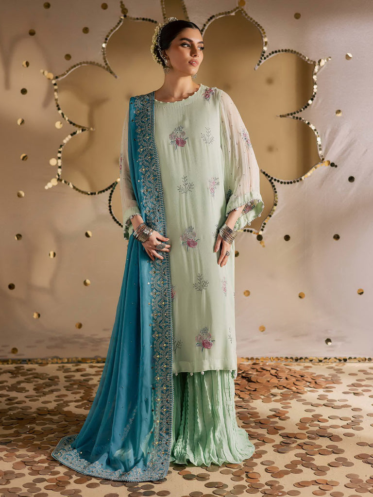Mukeshkari by Nureh Embroidered Chiffon Suit Unstitched 4 Piece NU25MC MK-12 - Formals Collection