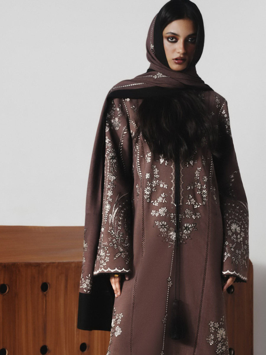 Jugnu Lahore Womenswear Embroidered Karandi Unstitched 3Pc Suit - JABAH